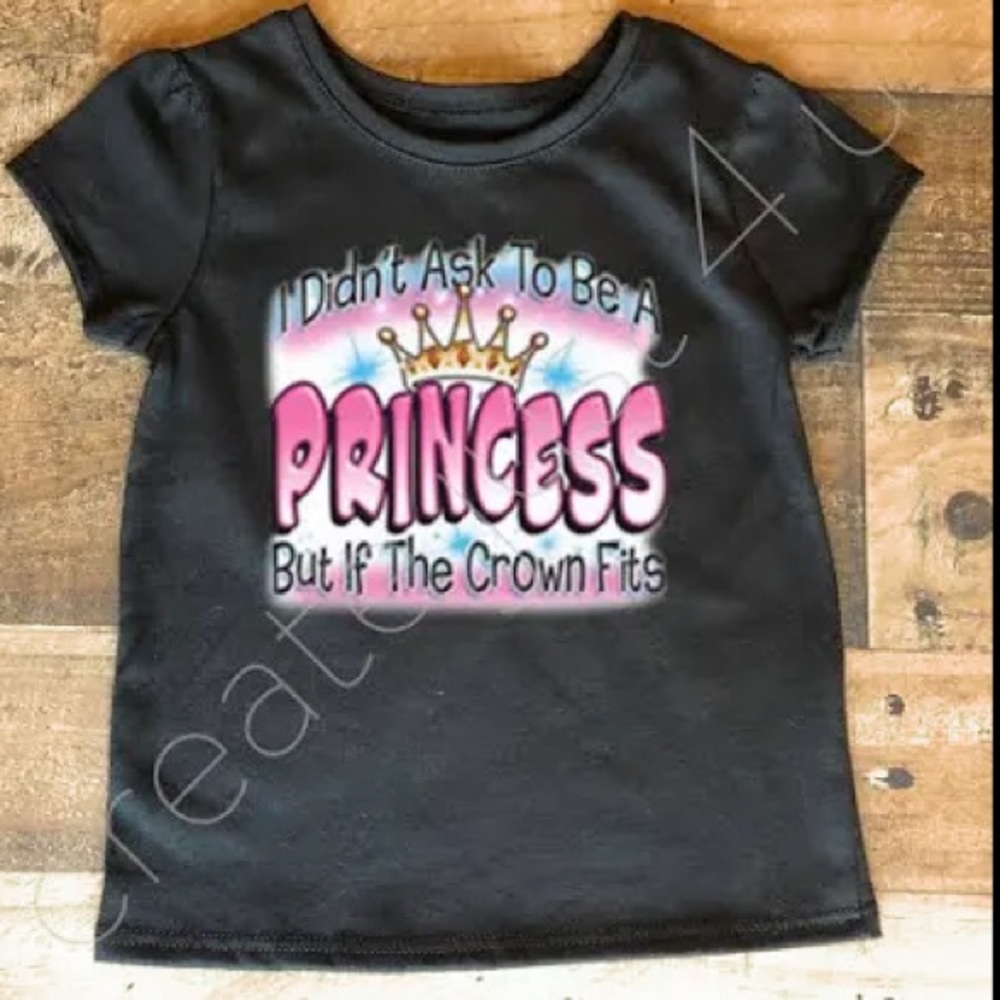 I Didn’t Ask to be a Princess but if the Crown Fits Kidcore Y2K cropped baby tee
